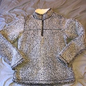 quarter zip fluffy sweater